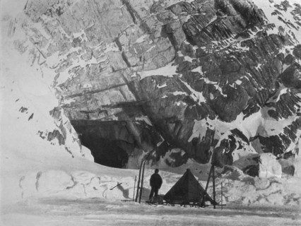 'Levick Outside Camp at Penelope Point', 1912, (1913). Artist: G Murray Levick.