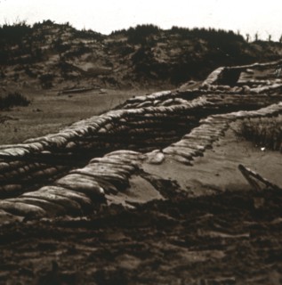 Trenches in the shelter of the dunes, Nieuwpoort, Flanders, Belgium, c1914-c1918. Artist: Unknown.