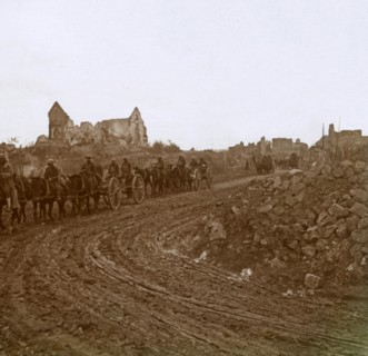Mounted soldiers, Somme, northern France, c1914-c1918. Artist: Unknown.