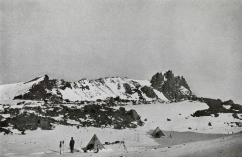 'Remains of an Explosion Crater on Erebus (9,000 feet)', c1911, (1913). Artist: Raymond E Priestley.