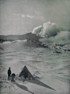 'Highest Camp in Antarctica - Active Crater', c1912, (1913). Artist: Raymond E Priestley.