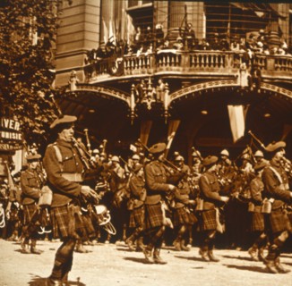 Scottish soldiers, 14 July 1919. Artist: Unknown.