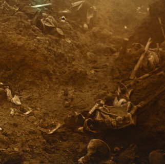 Captured enemy trench, Les Éparges, northern France, 1915.  Artist: Unknown.