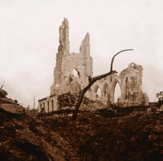 Ruined church, Ablain-Saint-Nazaire, Northern France, c1914-c1918. Artist: Unknown.