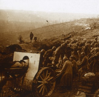 The Mill at Laffaux, northern France, 1 April 1917. Artist: Unknown.