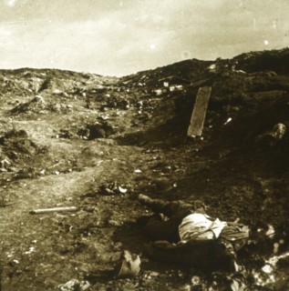 Body, trenches on the front line, Somme, northern France, c1916-c1918. Artist: Unknown.