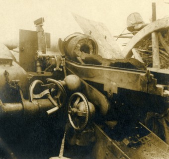 Destroyed cannon, c1914-c1918. Artist: Unknown.