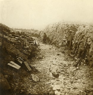 Central telephone post at Froideterre, Verdun, northern France, c1916. Artist: Unknown.