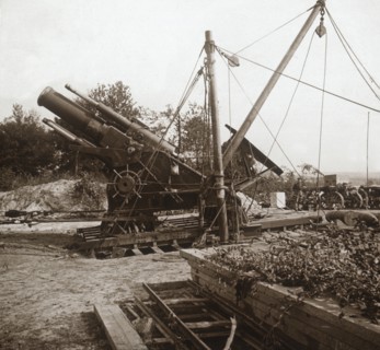 220 mortar, Genicourt, northern France, c1914-c1918. Artist: Unknown.