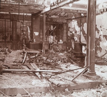 Interior of café, Albert, northern France, c1914-c1918. Artist: Unknown.