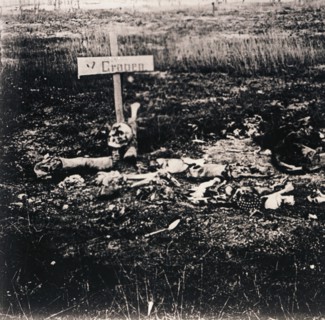 Cross and human remains, c1914-c1918. Artist: Unknown.