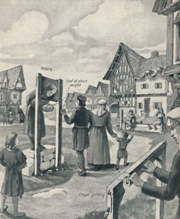 'Pillory and Stocks of the Middle Ages', c1934. Artist: Unknown.