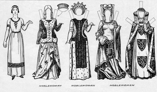 'The Gallery of Costume: Dresses Worn in the Last Years of Edward III's Reign', c1934. Artist: Unknown.