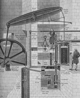 'James Watt's Steam Engine at Work', c1934. Artist: Unknown.