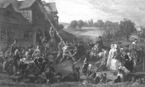'Raising the May Pole', c1862. Artist: E Goodall.