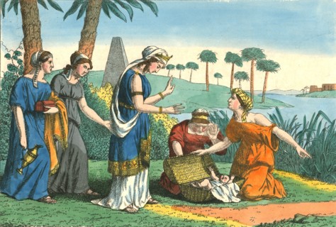 The Discovery of Moses, (19th century?). Artists: Weenix, N v d Linden.