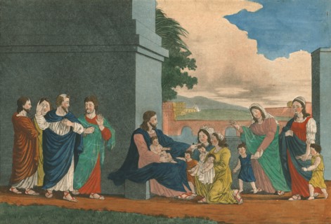 Suffer the little children, (19th century?). Artists: Weenix, N v d Linden.
