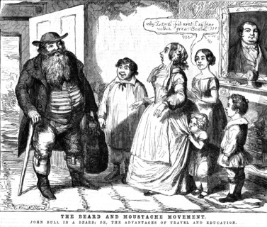 'The Beard and Moustache Movement', 1854. Artist: George Cruikshank.