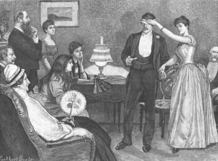 'Amateur Thought-Reading', 1889. Artist: R Taylor.