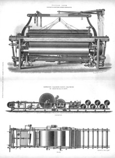 Fustian Loom and Improved Slasher-Sizing Machine, late 19th century? Artist: George B Smith.