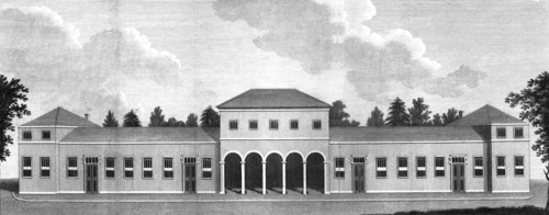 South view of the Earl of Darlington's stables, Raby Castle, County Durham, 1798. Artist: J Scott.