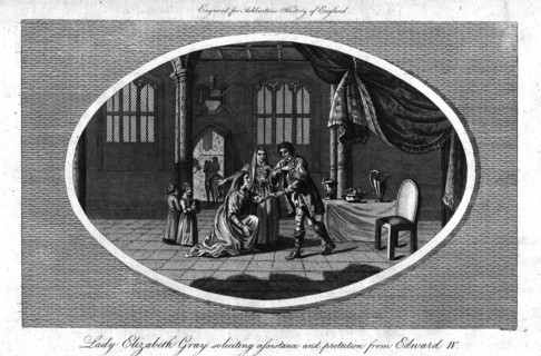 'Lady Elizabeth Gray soliciting assistance and protection from Edward IV', (1793). Creator: Warren.