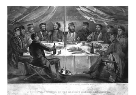 'A Christmas Dinner on the Heights before Sebastopol.', 1855. Artist: John Alfred Vinter.