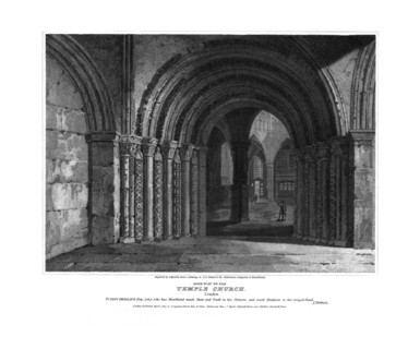 'Doorway to the Temple Church. London.', late 18th century. Artist: JC Smith.