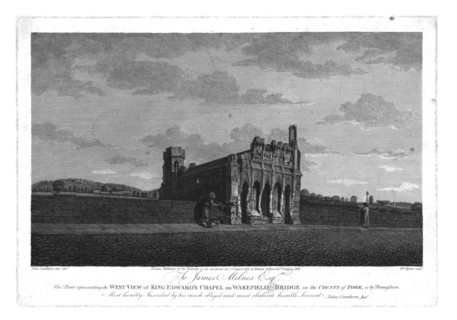 'West View of King Edward's Chapel on Wakefield Bridge in the County of York', c1800. Artist: William Byrne.