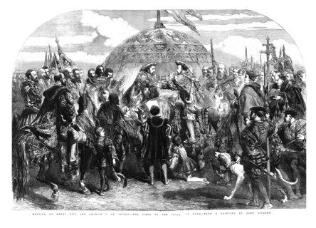 'Meeting of Henry VIII and Francis I. at Ardres - The Field of the Cloth of Gold', 1520, (1855). Artist: Sir John Gilbert.