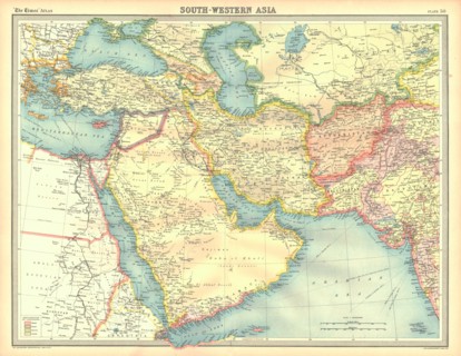 Political map of South Western Asia. Artist: Unknown.