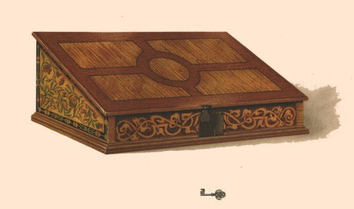 Oak inlaid box, 1904. Artist: Shirley Slocombe.
