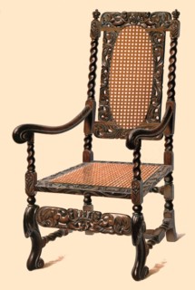 Walnut chair, 1905. Artist: Shirley Slocombe.