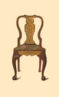 Walnut chair inlaid with marquetry, 1905. Artist: Shirley Slocombe.
