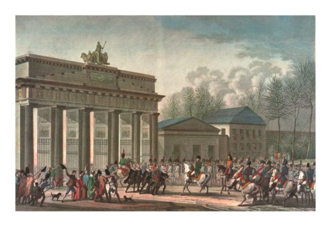 Entry of the French into Berlin, 27 October 1806, (c1850). Artist: Edme Bovinet.