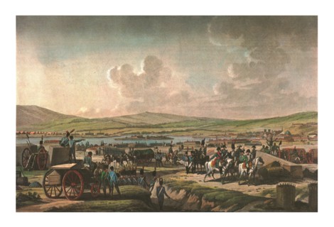 Napoleon visiting the siege works at Danzig led by Marshal Lefebvre, 9 May 1807, (c1850). Artist: Francois Jacques Dequevauviller.