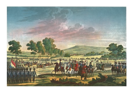 The Imperial Guard Manoeuvring in the Presence of the Two Emperors at Tilsit, 28 June 1807, (c1850). Artist: Edme Bovinet.