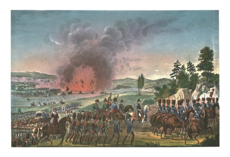 Retreat of the French after the battle of Leipzig, 19 October 1813, (c1850). Artists: Francois Pigeot, François-Louis Couché.