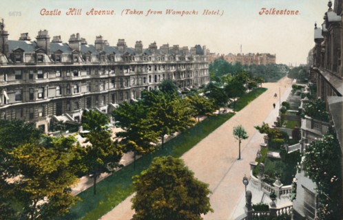 'Castle Hill Avenue. (Taken from Wampachs Hotel). Folkestone', late 19th-early 20th century. Artist: Unknown.