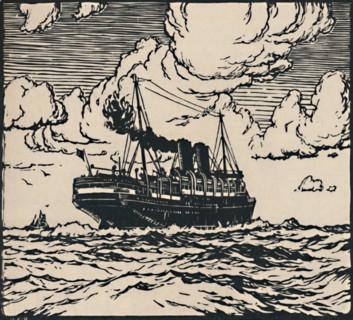 'Steamer at Sea', 1919. Artist: Herbert Kerr Rooke.