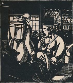 'Les Soldats À La Gare', 1919. Artist: Jean-Emile Laboureur.