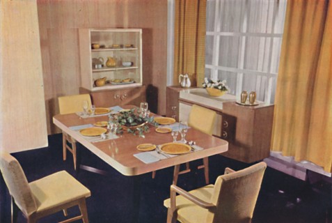 'Dining-room group in bird's eye maple', 1942.  Artist: Unknown.