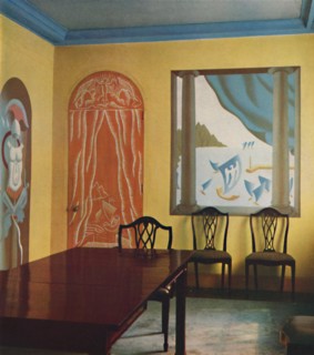 'Wall decorations in a flat at Portman Court', 1933.  Artist: Unknown.