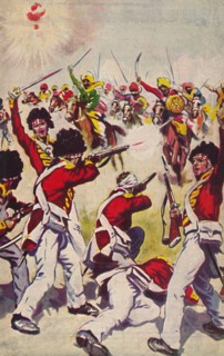 'The Highland Light Infantry. The Charge of the Mahratta Cavalry at Assaye', 1803, (1939). Artist: Unknown.
