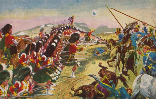 'The Argyll & Sutherland Highlanders. The Thin Red Line at Balaclava', 1854, (1939). Artist: Unknown.