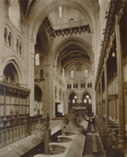 'Section of the Interior, Buckfast Abbey Church', late 19th-early 20th century. Artist: Unknown.