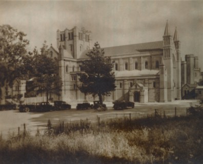 'Buckfast Abbey Church, (North View)', late 19th-early 20th century. Artist: Unknown.