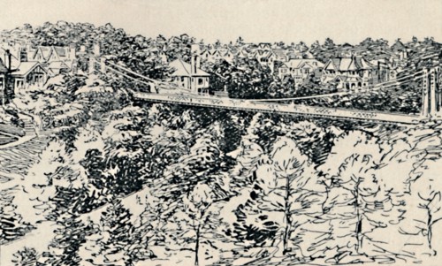 'Alum Chine Suspension Bridge', 1929. Artist: Unknown.