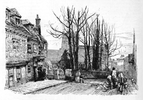'Quarry Street, with St. Mary's', 1886. Artist: John Fulleylove.