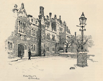 'Old Charterhouse: The Master's Court', 1886. Artist: Joseph Pennell.
